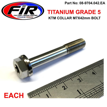 GR5 KTM Collar M7X42mm Bolt Ea, Titanium / OEM Ref :77330067242, / Each