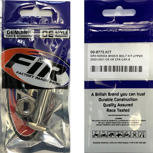 GR5 Honda Shock Bolt Kit Upper, 2003>2021 CR Xr Cfr CRF-r, 90152-MEB-750