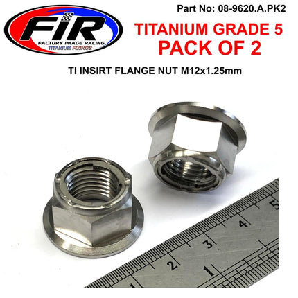 GR5 M12x1.25mm Lock Nut PK2, Ti-GR5 Insert Lock Flange Nut, / OEM Honda 90305-KRN-A30