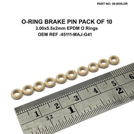 O-ring Brake Pin Pack Of 10, 3.00x5.5x2mm Epdm O Rings, 45111-MAJ-G41 45111MAJG41
