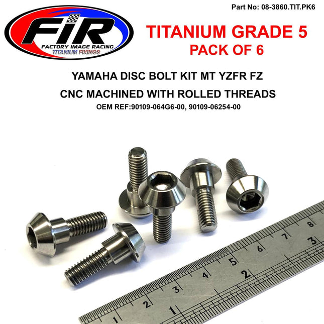 GR5 Yamaha Bolt Disc M6 / With Boss, Titanium / Pack 6 90109-064G6-00, 90109-06254-00