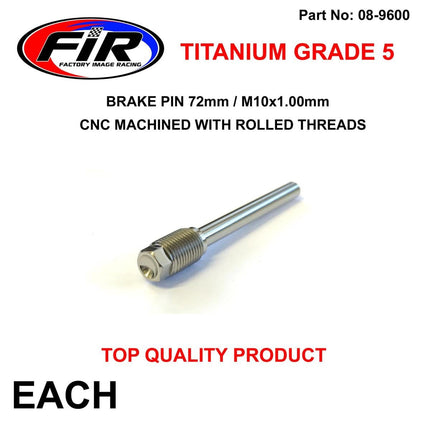 TITANIUM GR5 BRAKE PIN 72mm EACH, Cnc machined with rolled threads, /