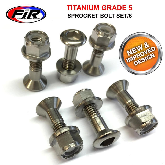 Titanium GR5 Sprocket Bolt SET/6, M8x30 Standard Sprocket Bolts, /