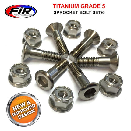 Titanium GR5 Sprocket Bolt SET/6, M8x30 Standard Sprocket Bolts, /