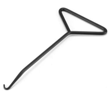 Spring Hook D-handle Puller Tool 175mm Stainless Steel Black Plated