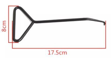 Spring Hook D-handle Puller Tool 175mm Stainless Steel Black Plated