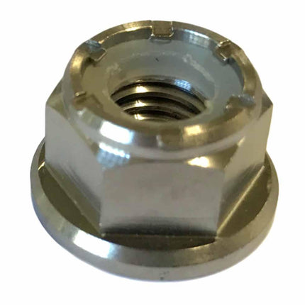 Titanium GR5 M8X1.25mm Nut, Nylon Flange / Grade 5 / Each