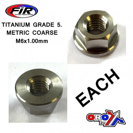 Titanium M6X1.00mm Flange Nut, Titanium Grade 5 / Each