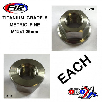 Titanium M12X1.25mm Flange Nut, Titanium Grade 5 / Each