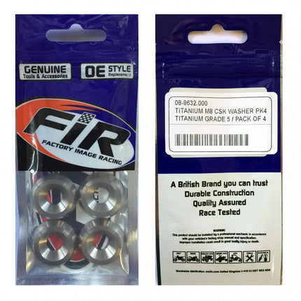 Titanium M8 Csk Washer PK4, Titanium Grade 5 / Pack Of 4