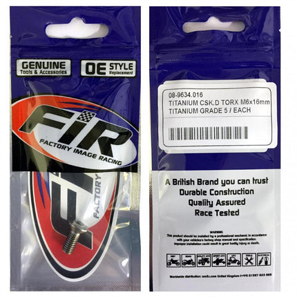 Titanium GR5 Csk.d Torx M6x16mm