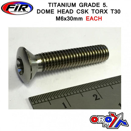 Titanium GR5 Csk.d Torx M6X30mm, Each