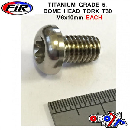 Titanium Button Torx M6X10mm, Titanium Grade 5 / Each