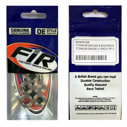 Titanium Spacer 8.50X8.00mm, Titanium Grade 5 / Pack Of 5