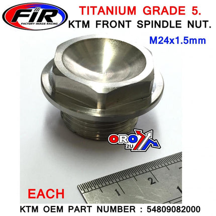 KTM Old Front Spindle Nut M24x1.5, Titanium Grade 5 / Each, OEM 54809082000 /