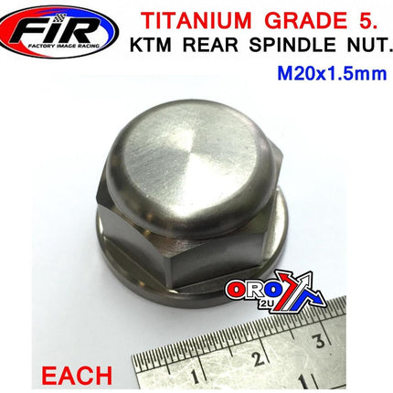 KTM Husqvarna Rear Spindle Nut M20x1.5, Titanium Grade 5 / Each, OEM 50310099000 /