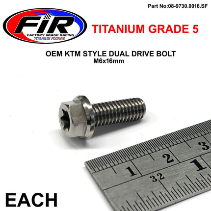 GR5 Dual/d KTM Bolt 6x16mm Ea, Titauium / KTM OEM 0015060163, Factroy Image Racing