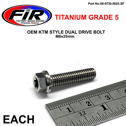 GR5 Dual/d KTM Bolt 6x25mm Ea, Titauium / KTM OEM 0015060253