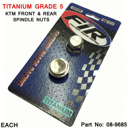 KTM Front & Rear Spindle Nuts, Titanium Grade 5 / OEM 61010086000 & 54809082000