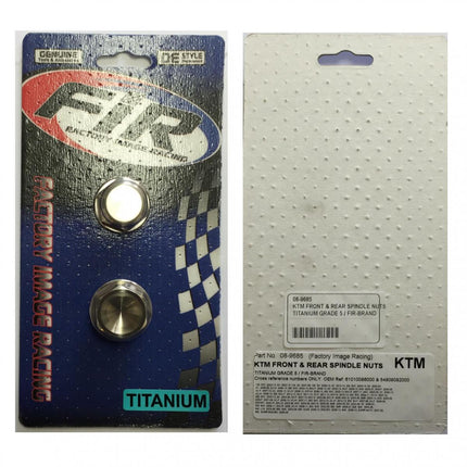 KTM Front & Rear Spindle Nuts, Titanium Grade 5 / OEM 61010086000 & 54809082000