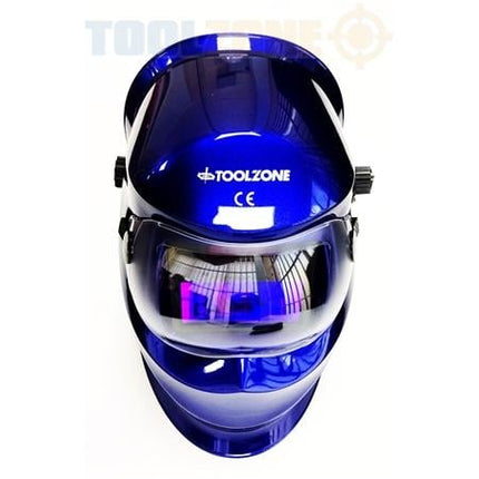 Auto Darkening Welders Helmet Blue Variable Control - Toolzone KDPWH010B