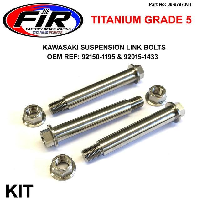 GR5 Pro Link Bolt Kit KX500, Kdx Set Of 3 Bolts & 3 Nuts, 92150-1195 & 92015-1433