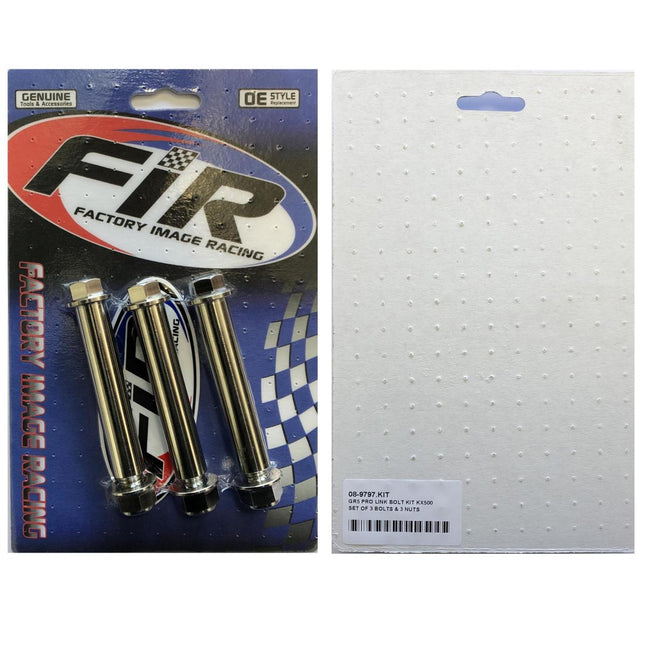 GR5 Pro Link Bolt Kit KX500, Kdx Set Of 3 Bolts & 3 Nuts, 92150-1195 & 92015-1433