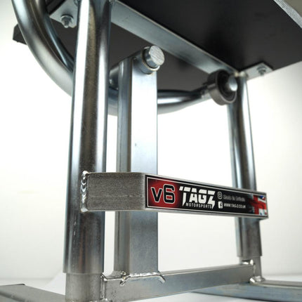 HD Jack-up-stand Twin Leg v5, Bright Zinc Plate, Large Stand 440mm High MX