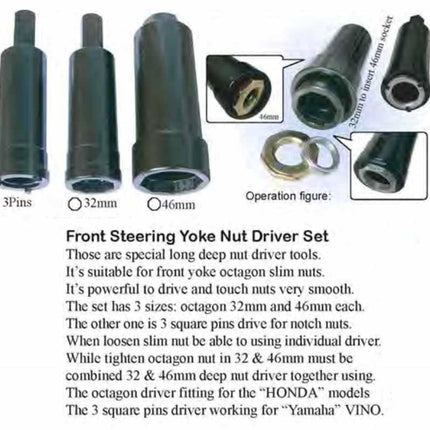 Steering Yoke Nut Driver Set