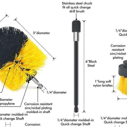 4PCS Round Brush Set Extention Attachment