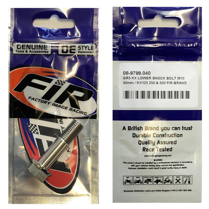 GR5 KX Lower Shock Bolt M10, 40mm / KX125 250 & 500 92002-1675 / 92150-1711
