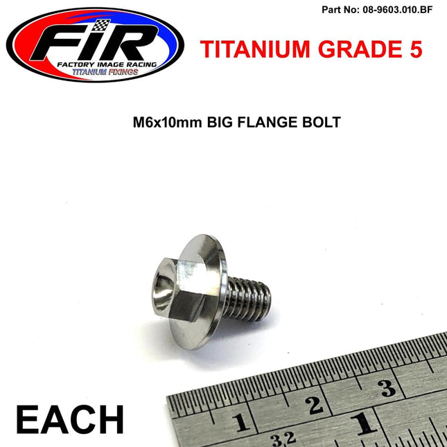 Titanium GR5 Bolt M6 x 10mm Each, Flange OD: 15.90mm / Hex Size: 8mm, / Panel Bolt Fixing Plastic