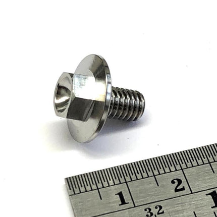 Titanium GR5 Bolt M6 x 10mm Each, Flange OD: 15.90mm / Hex Size: 8mm, / Panel Bolt Fixing Plastic