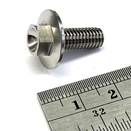 Titanium GR5 Bolt M6 x 15mm Each, Flange OD: 15.90mm / Hex Size: 8mm, / Panel Bolt Fixing Plastic