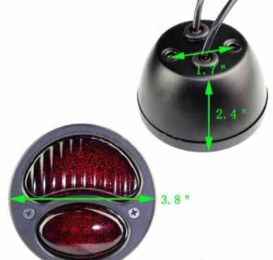 Tail Light 12V LED BLACK Universal