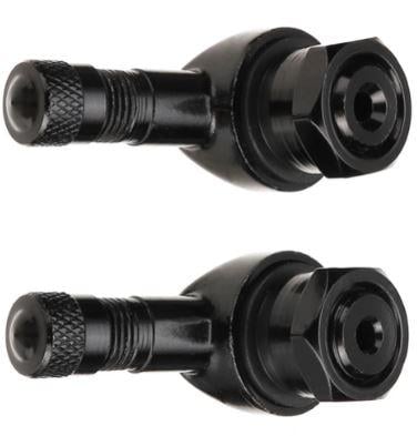 (pack Of 2) Tubeless Bolt On Tyre Valve, 10mm x 11.3mm 90° Degree Stem, Black