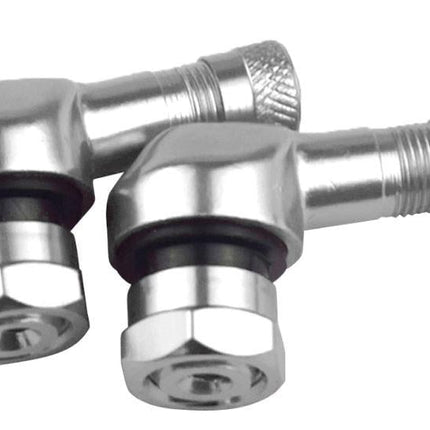(pack Of 2) Tubeless Bolt On Tyre Valve, 10mm x 11.3mm 90° Degree Stem, Silver