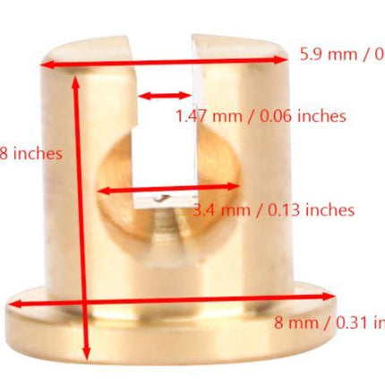 Split Nipple D 6.0 x L 6.0 x H 8.0mm Brass
