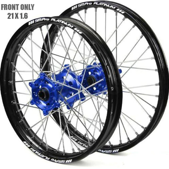 21x1.60 Wheel KTM Gloss Black/blue/silver, Gloss Black Rim, Gloss Blue Hub, Silver Nipples, SP157.04.80.01.99