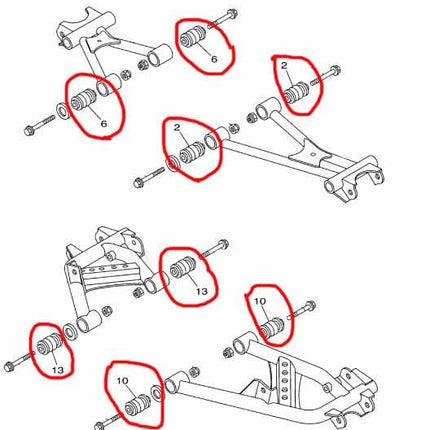 Bushing A-arm Suspension PK8 Yamaha Rhino 450 700 Grizzly 660 Big Bear 400 Kodiak 4WV-23526-00-00