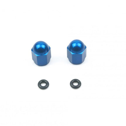 Alloy Valve Cap Set Blue