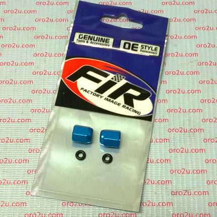 Alloy Valve Cap Set Blue