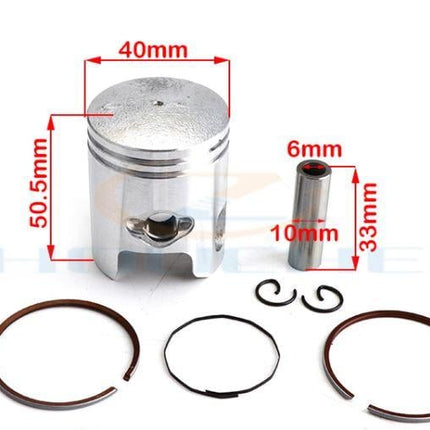 Piston Kit 01-10 Yamaha Jog Minarelli Polaris Scrambler Predator 50 40mm 33X10MM