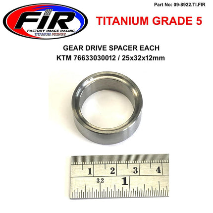 Titanium Gear Drive Spacer Each, KTM 76633030012 54633014100 25X32X12mm
