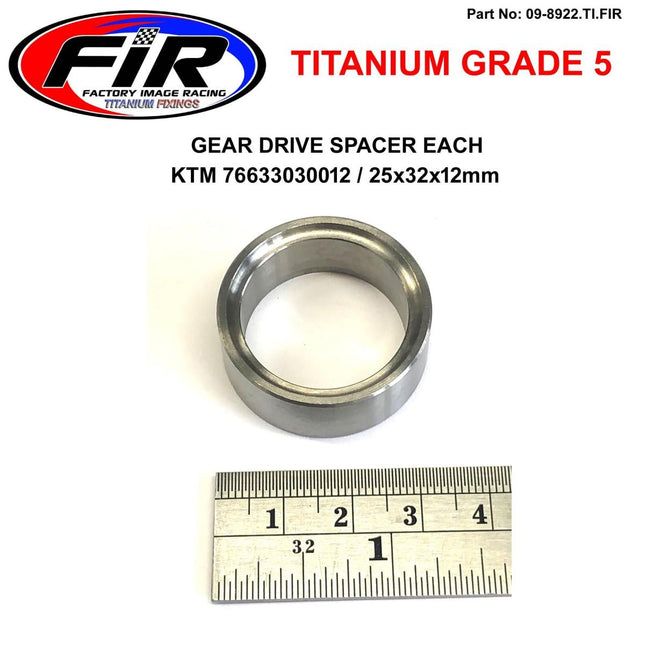 Titanium Gear Drive Spacer Each, KTM 76633030012 54633014100 25X32X12mm