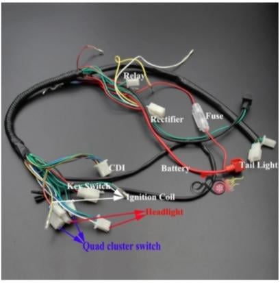 UNIVERSAL Engine Wire Wiring Harness Loom, PIT BIKE / QUAD / BUGGY / GO KART