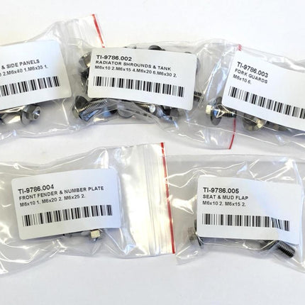 GR5 Titanium Plastic Bolt Kit, KX500 88>04 / KX125 250 88>89, Factroy Image Racing