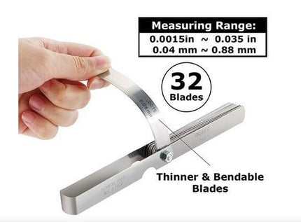 Feeler Gauge 32 Blade Metric And Imperial 0.04–0.88mm