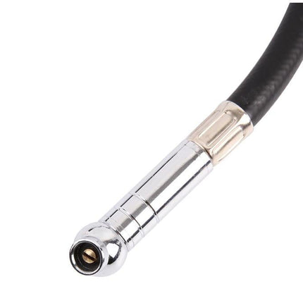 Tyre Pressure Gauge With Hose, 0-30PSI / 360° Swivel Chuck / 45° Head