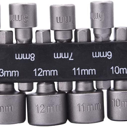 9PCS Nut Hex Socket Driver Set, 5mm - 13mm / Drill / Screwdriver